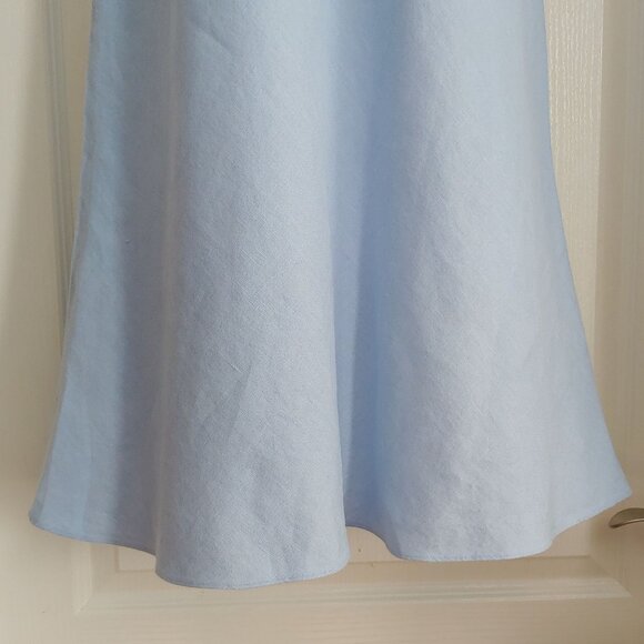 Eileen Fisher Ice Blue Irish Linen Shift Dress Lagom Cottage Lagonlook L - Picture 7 of 13